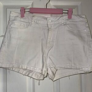 PAIGE Women's Crisp White Jean Shorts